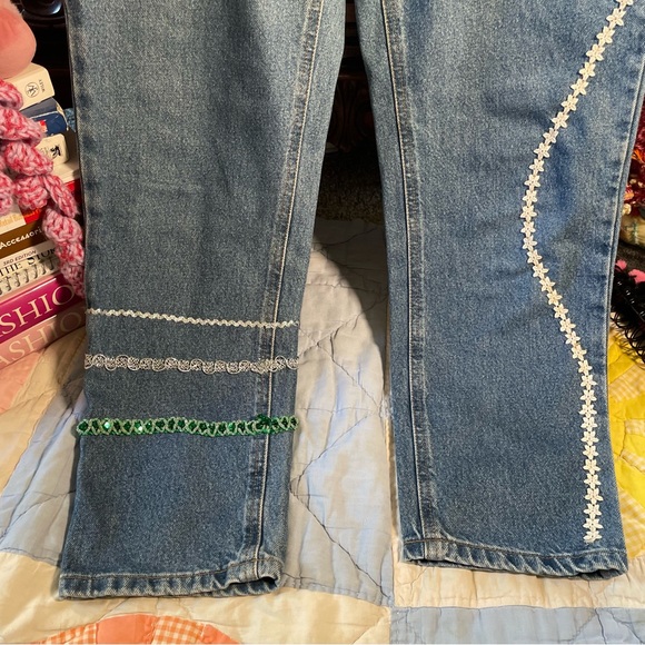 ERIKA KELLY APPAREL IT’s My BDAY Party Time Upcycled Couture Art Jeans - Picture 11 of 14
